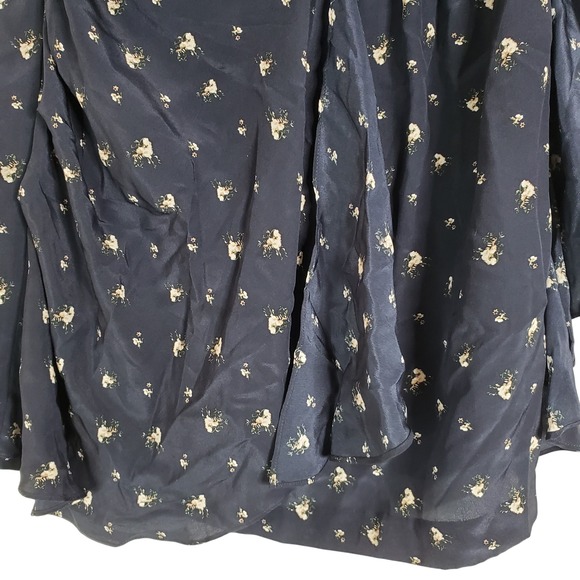 Club Monaco Harper Silk Navy Floral Strapless Mini Dress Size 8 Party Cocktail - Picture 5 of 16